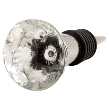 Clear Inside Hole Oval Shape Glass Wine Stopper